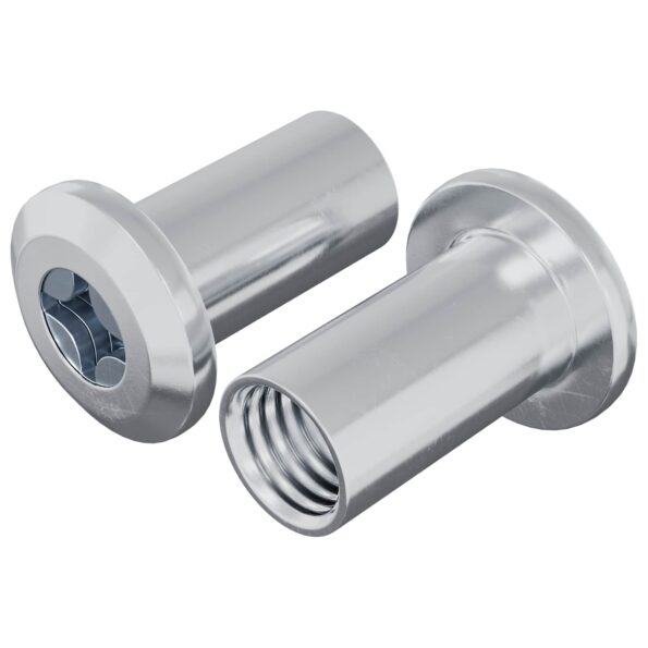 vidaXL Zámková matica 2 pcs Niklová M6 x 25 mm Oceľ – Obrázok 2