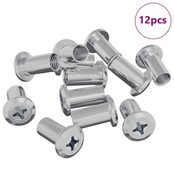 vidaXL Zámková matica 12 pcs Niklová M6 x 25 mm Oceľ – Obrázok 2