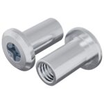 vidaXL Zámková matica 2 pcs Strieborná M6 x 15 mm Oceľ – Obrázok 2