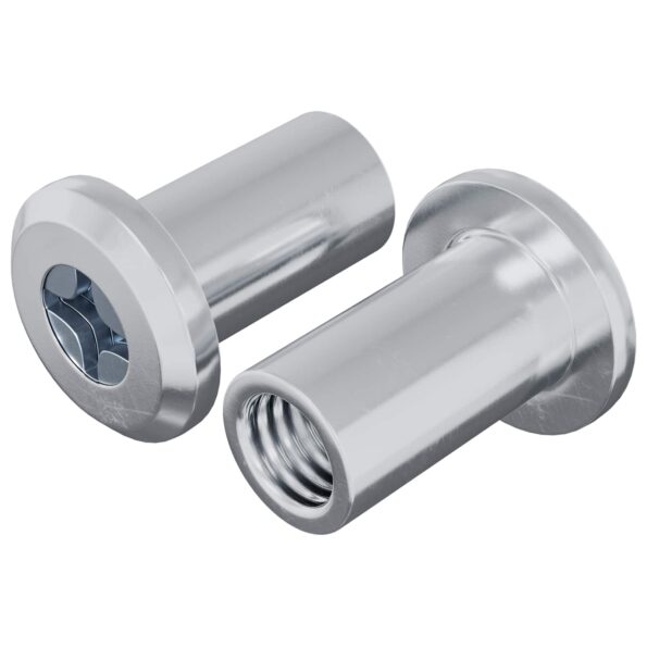 vidaXL Zámková matica 2 pcs Strieborná M6 x 15 mm Oceľ – Obrázok 2
