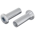 vidaXL Zámková matica 2 pcs Strieborná M6 x 25 mm Oceľ – Obrázok 2