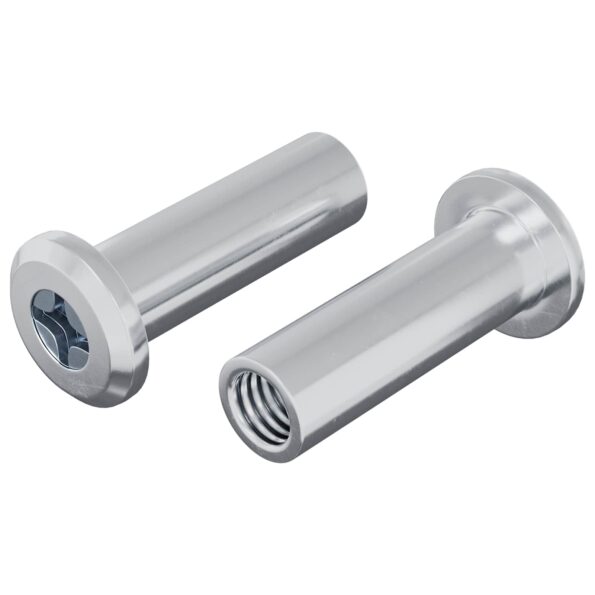 vidaXL Zámková matica 2 pcs Strieborná M6 x 25 mm Oceľ – Obrázok 2