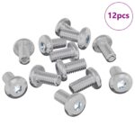 vidaXL Zámková skrutka Jednofarebný 12 pcs Strieborná M6 x 12 mm Oceľ – Obrázok 2
