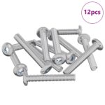vidaXL Zámková skrutka Jednofarebný 12 pcs Strieborná M6 x 35 mm Oceľ – Obrázok 2