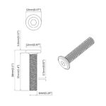 vidaXL Zámková skrutka Jednofarebný 12 pcs Strieborná M6 x 35 mm Oceľ – Obrázok 5