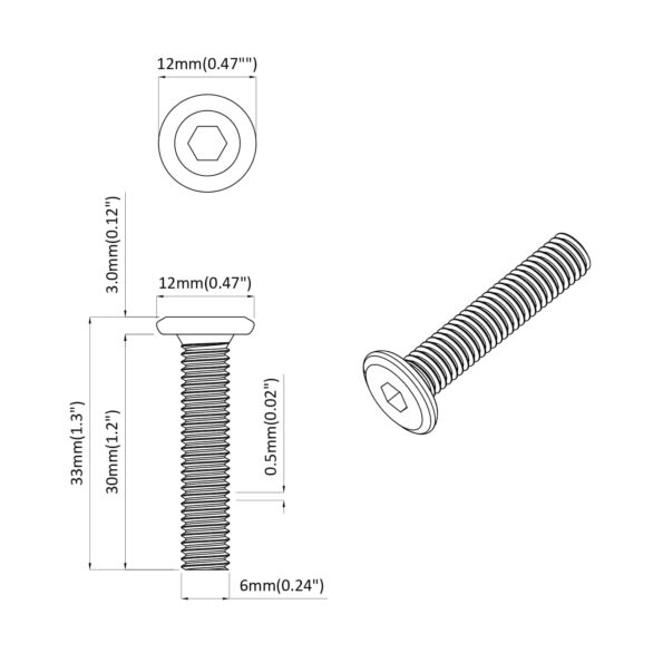vidaXL Skrutka s hlavou a zámkom 12 pcs Strieborná M6 x 35 mm Oceľ – Obrázok 6