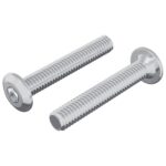 vidaXL Skrutka s hlavou a zámkom 2 pcs Strieborná M6 x 35 mm Oceľ – Obrázok 2