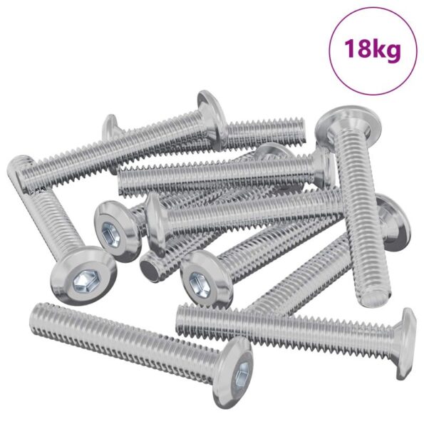 vidaXL Skrutka s hlavou a zámkom 2514 pcs Strieborná Oceľ – Obrázok 2