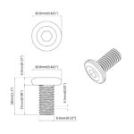 vidaXL Skrutka 2 pcs Strieborná 8 x 25 mm Oceľ – Obrázok 6