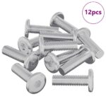 vidaXL Skrutka 12 pcs Strieborná 8 x 25 mm Oceľ – Obrázok 2