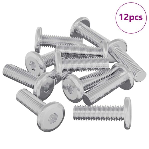 vidaXL Skrutka 12 pcs Strieborná 8 x 25 mm Oceľ – Obrázok 2