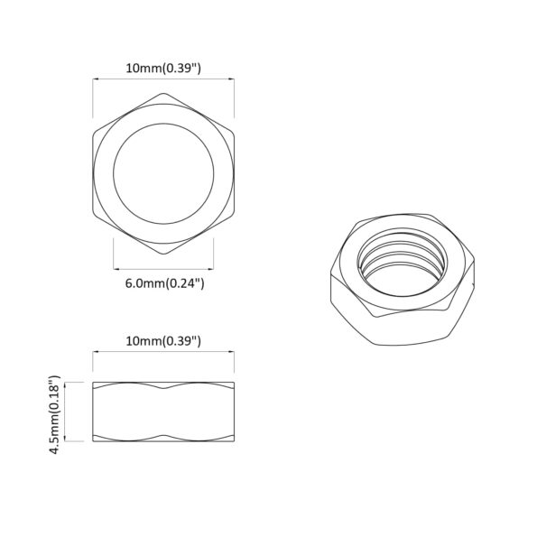 vidaXL Matica 2 pcs Strieborná M6 x 10 mm Železo – Obrázok 7
