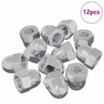 vidaXL Matica 12 pcs Strieborná M6 x 10 mm Železo – Obrázok 2