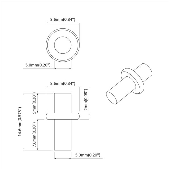 vidaXL Policová klin 2 pcs Strieborná 8,6 x 8,6 x 14,6 mm Oceľ – Obrázok 7