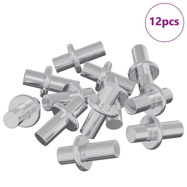 vidaXL Policová klin 12 pcs Strieborná 8,6 x 8,6 x 14,6 mm Oceľ – Obrázok 2