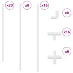 vidaXL PVC rúrka 2 pcs Biela 12,2 x 1,8 x 500 mm Mterialpp a PE – Obrázok 2