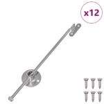 vidaXL Ťahový pánt 12 pcs Strieborná 190 mm Kov – Obrázok 2