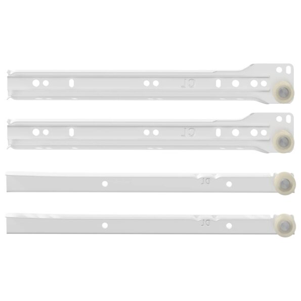 vidaXL Posuv zásuvky 2 pcs Biela 250 mm Oceľ – Obrázok 3