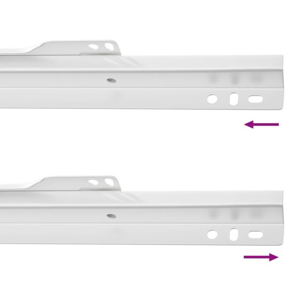 vidaXL Posuv zásuvky 2 pcs Biela 350 mm Oceľ – Obrázok 7