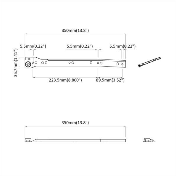 vidaXL Posuv zásuvky 2 pcs Biela 350 mm Oceľ – Obrázok 8