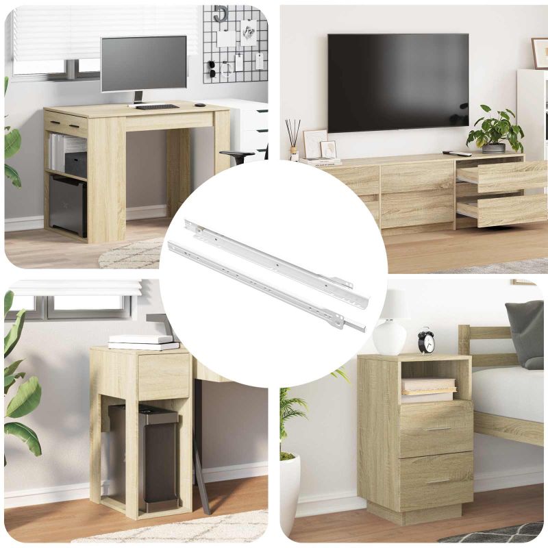 864656_1.jpg vidaXL Posuv zásuvky 2 pcs Biela 400 mm Oceľ – Obrázok 1