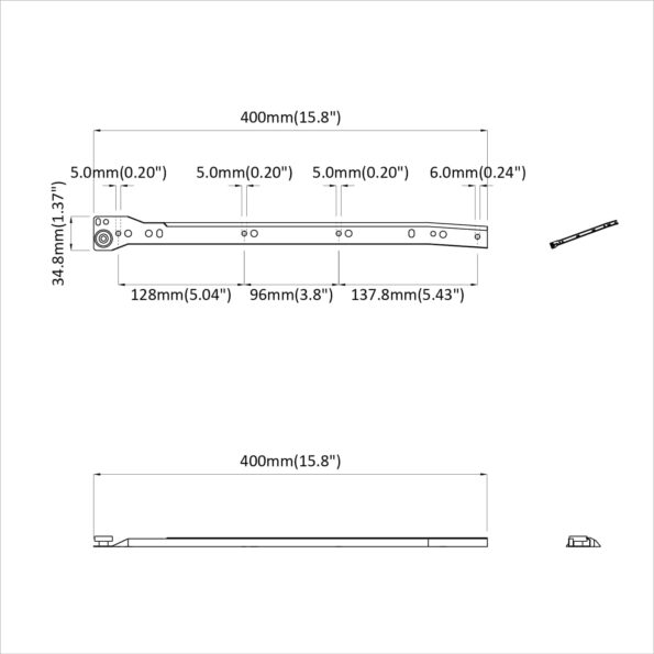 vidaXL Posuv zásuvky 2 pcs Biela 400 mm Oceľ – Obrázok 8
