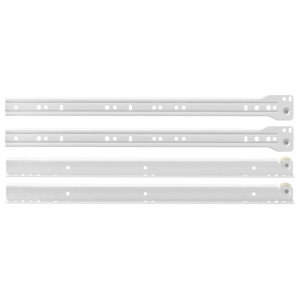 vidaXL Posuv zásuvky 12 pcs Biela 400 mm Oceľ – Obrázok 4