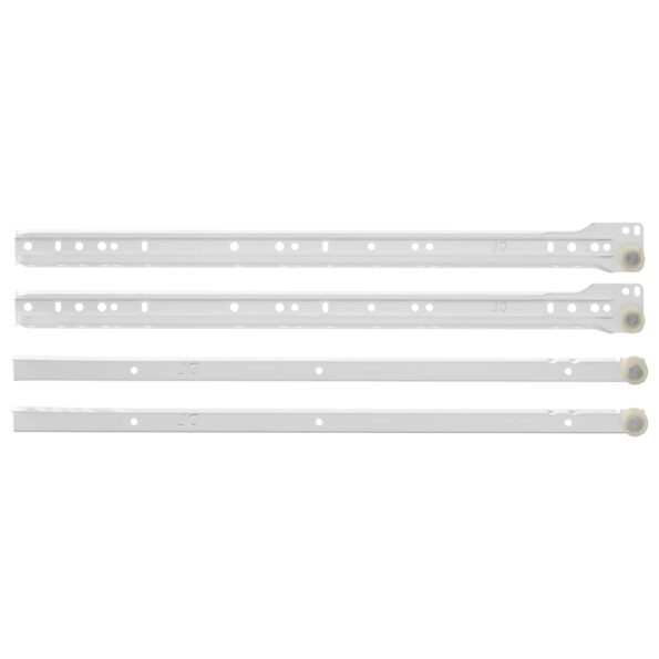 vidaXL Posuv zásuvky 12 pcs Biela 450 mm Oceľ – Obrázok 3