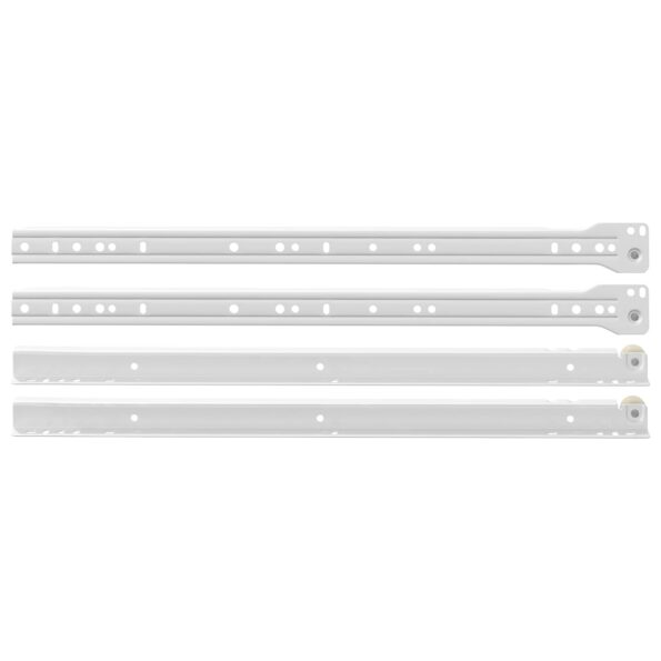 vidaXL Posuv zásuvky 12 pcs Biela 450 mm Oceľ – Obrázok 4