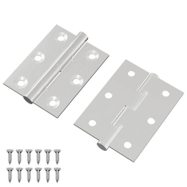 vidaXL Pánt 2 pcs Strieborná 50 x 38 x 1,3 mm Oceľ – Obrázok 2