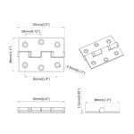 vidaXL Pánt 2 pcs Strieborná 50 x 38 x 1,3 mm Oceľ – Obrázok 9
