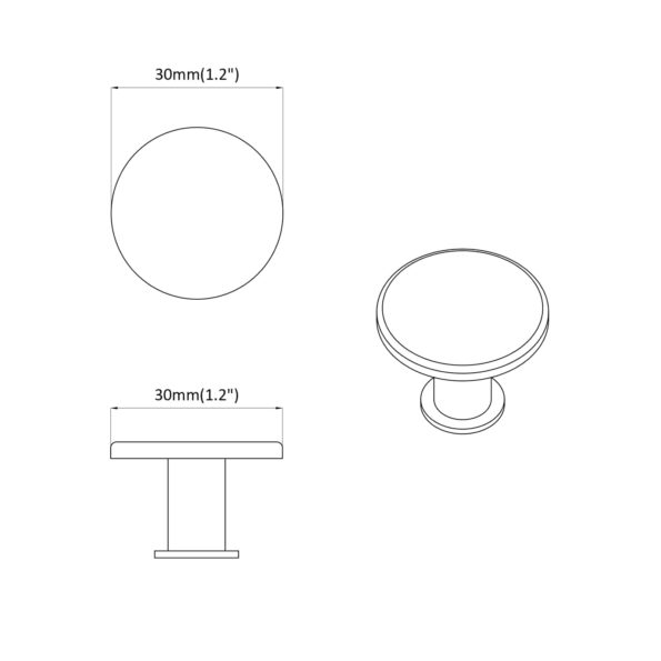 vidaXL rukoväť 2 pcs Čierna Ø30 mm Hliník – Obrázok 7