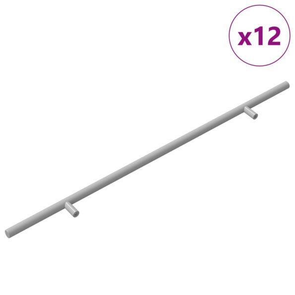 vidaXL rukoväť 12 pcs Strieborná 1500 mm Oceľ – Obrázok 2