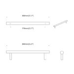 vidaXL Rukoväť skrine 2 pcs Strieborná 800 mm Nerezová oceľ – Obrázok 7