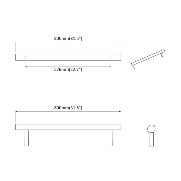 vidaXL Rukoväť skrine 12 pcs Strieborná 800 mm Nerezová oceľ – Obrázok 7