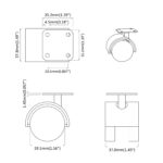 vidaXL Otočné koliesko 2 pcs Čierna 54 mm Železo a PP – Obrázok 10