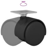 vidaXL Otočné koliesko 12 pcs Čierna 39,5 x 39,5 x 37,8 mm Železo a PP – Obrázok 9