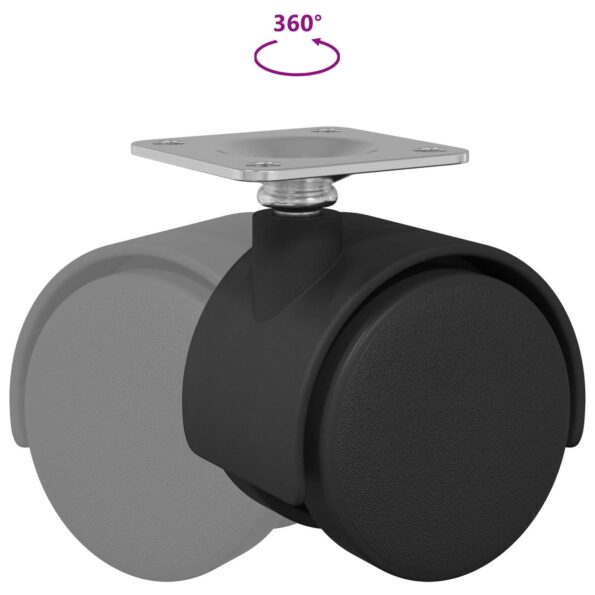 vidaXL Otočné koliesko 12 pcs Čierna 39,5 x 39,5 x 37,8 mm Železo a PP – Obrázok 9