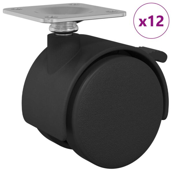 vidaXL Koliesko Čierna Železo a polypropylén – Obrázok 2