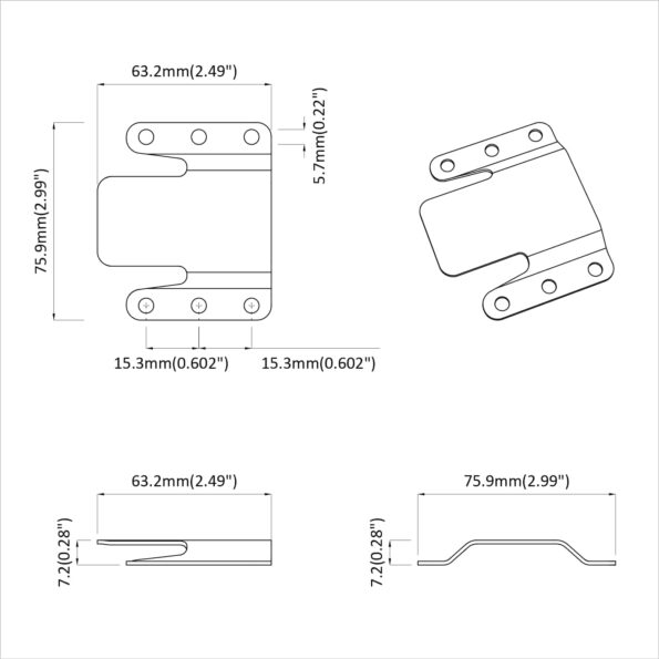 vidaXL Na montáž plochého držiaka 419 pcs Strieborná 75 x 66 x 1,4 mm – Obrázok 6