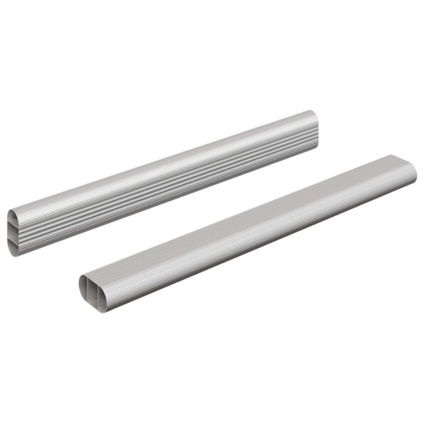 vidaXL Tyč do skrine 2 pcs Strieborná 264 x 15 x 29 mm – Obrázok 2