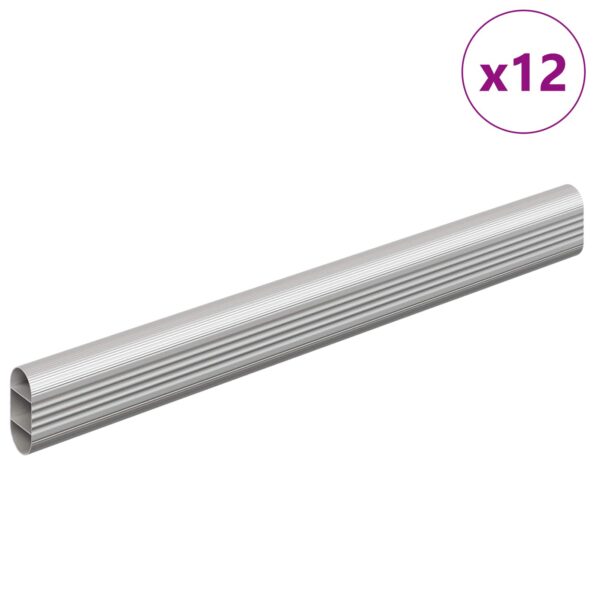 vidaXL Tyč do skrine 12 pcs Strieborná 264 x 15 x 29 mm – Obrázok 2