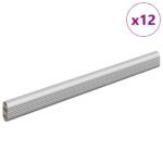 vidaXL Tyč do skrine 12 pcs Strieborná 316 x 15 x 29 mm – Obrázok 2