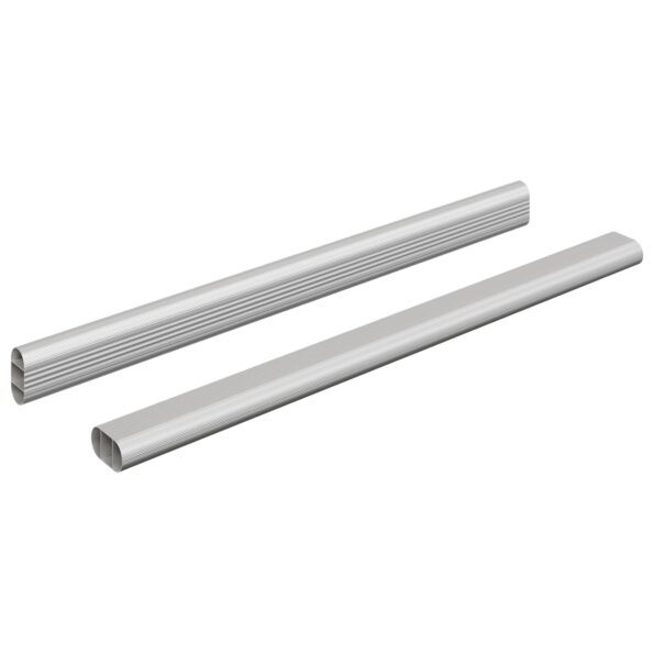 vidaXL Tyč do skrine 2 pcs Strieborná 371,5 x 15 x 29 mm – Obrázok 2