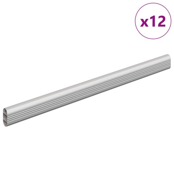 vidaXL Tyč do skrine 12 pcs Strieborná 764 x 15 x 29 mm – Obrázok 2