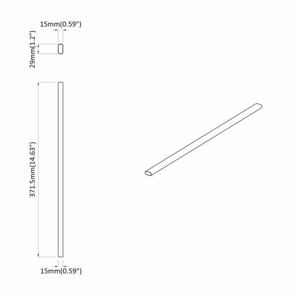 vidaXL Tyč do skrine 12 pcs Strieborná 372 x 15 x 29 mm – Obrázok 8
