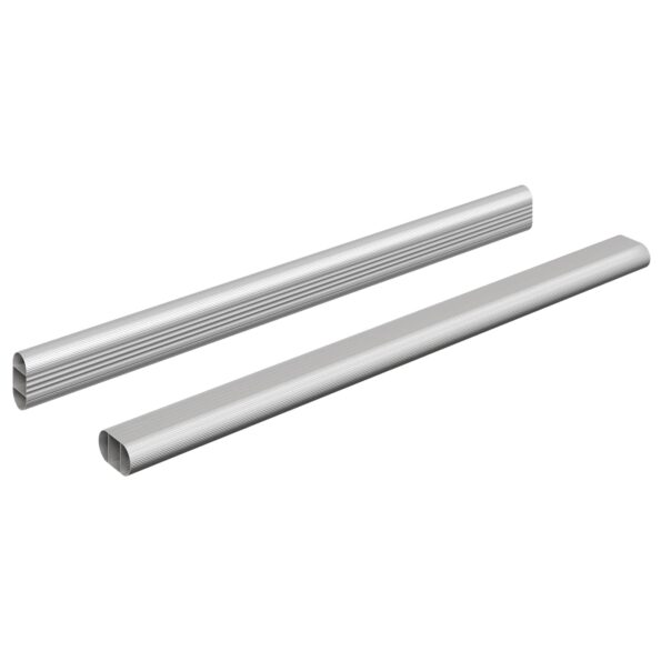 vidaXL Tyč do skrine 2 pcs Strieborná 464 x 15 x 29 mm – Obrázok 2