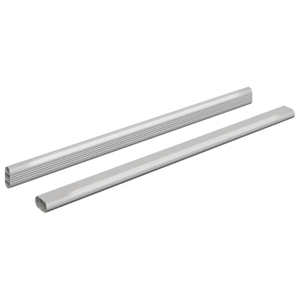 vidaXL Tyč do skrine 2 pcs Strieborná 472 x 15 x 29 mm – Obrázok 2