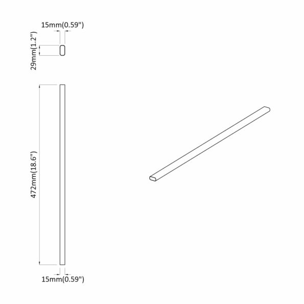 vidaXL Tyč do skrine 2 pcs Strieborná 472 x 15 x 29 mm – Obrázok 8