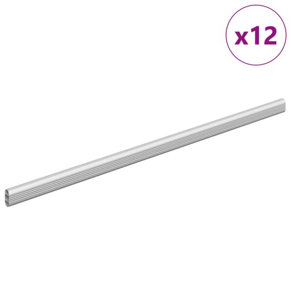 vidaXL Tyč do skrine 12 pcs Strieborná 472 x 15 x 29 mm – Obrázok 2